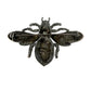 vintage black & silver Bumblebee BROOCH insect jewelry pin clear rhinestones