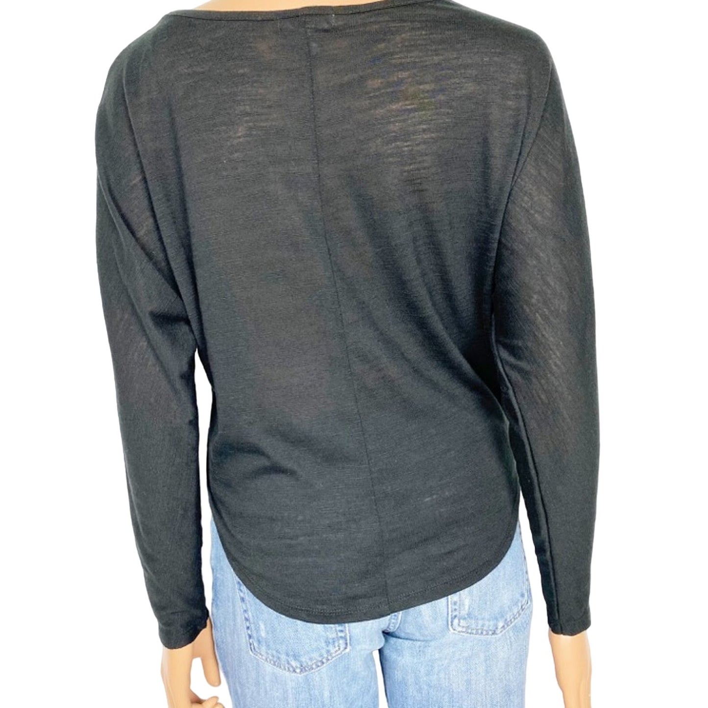 Gianni Bini black pullover TOP tie front blouse size XS extra small NEW