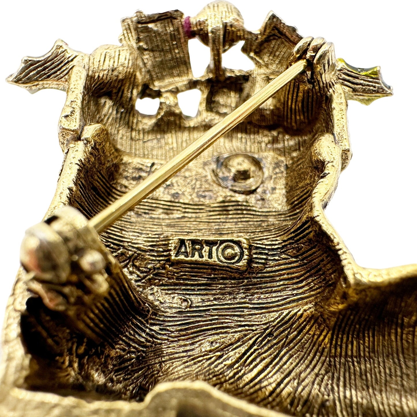 vintage Mode-Art gold Santa's Boot BROOCH gifts Christmas holidays jewelry pin