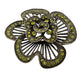 vintage antique gold black green rhinestones flower BROOCH floral jewelry pin