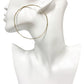 large 2.5" diameter silver tone metal hoop EARRINGS fashion jewelry