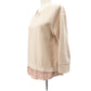 J.Crew pale pink opaque sequins hem Top women's SMALL sweatshirt 3/4 sleeves