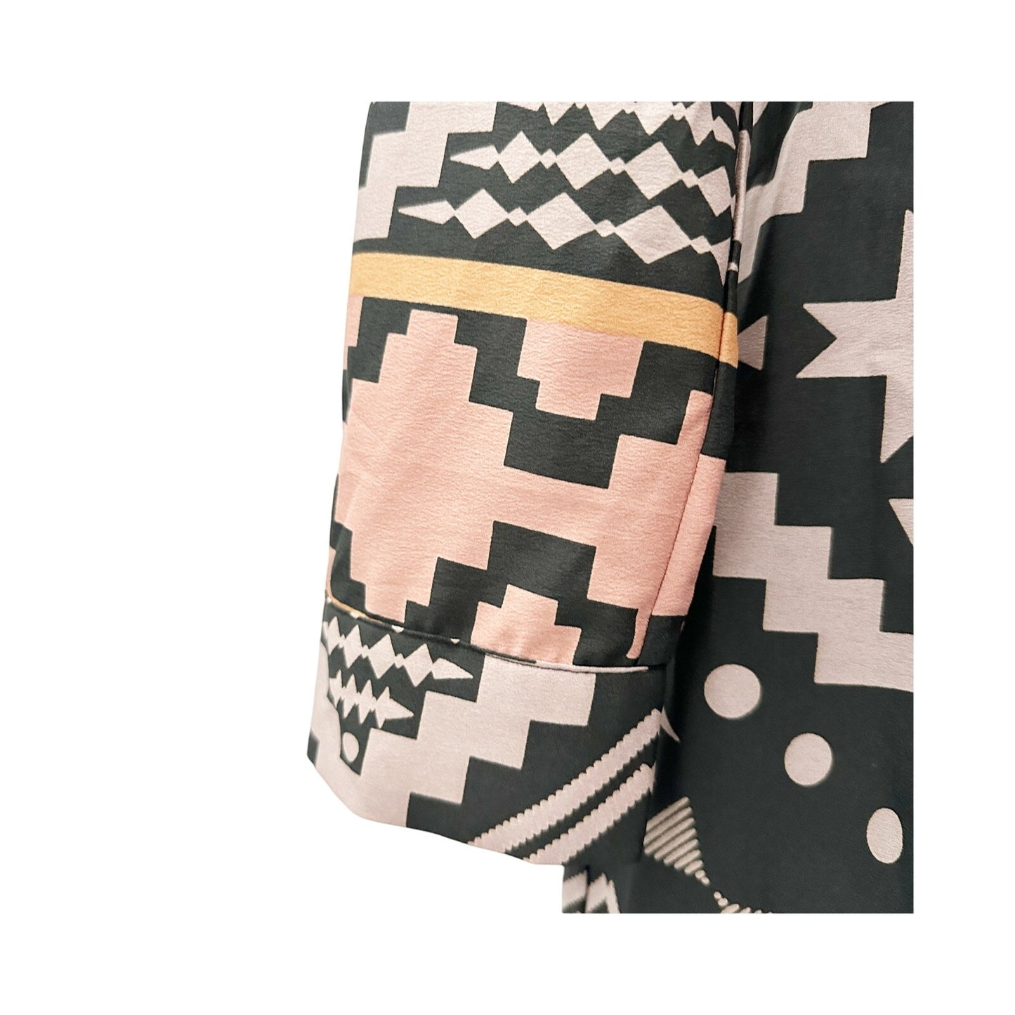 Collective Concepts black gray pink Shirt Dress geometric women's SMALL tie belt