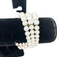 beaded white stretch BRACELET vintage costume jewelry