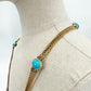 vintage Marvella gold chain Necklace oval faux blue stones costume jewelry