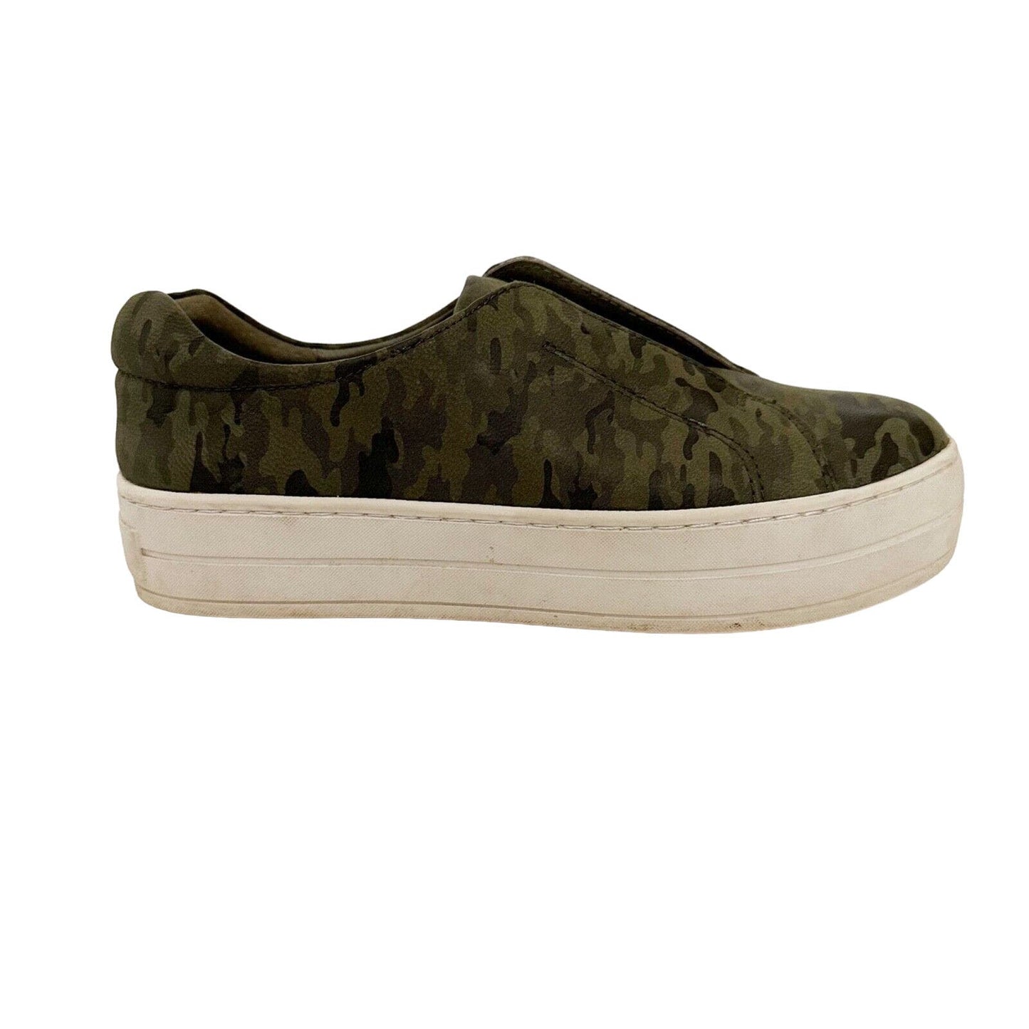 J/Slides NYC green camo leather Heidi platform sneakers shoes size 6