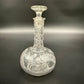 vintage 7" crystal cut glass Decanter & Stopper small size barware fern leaf