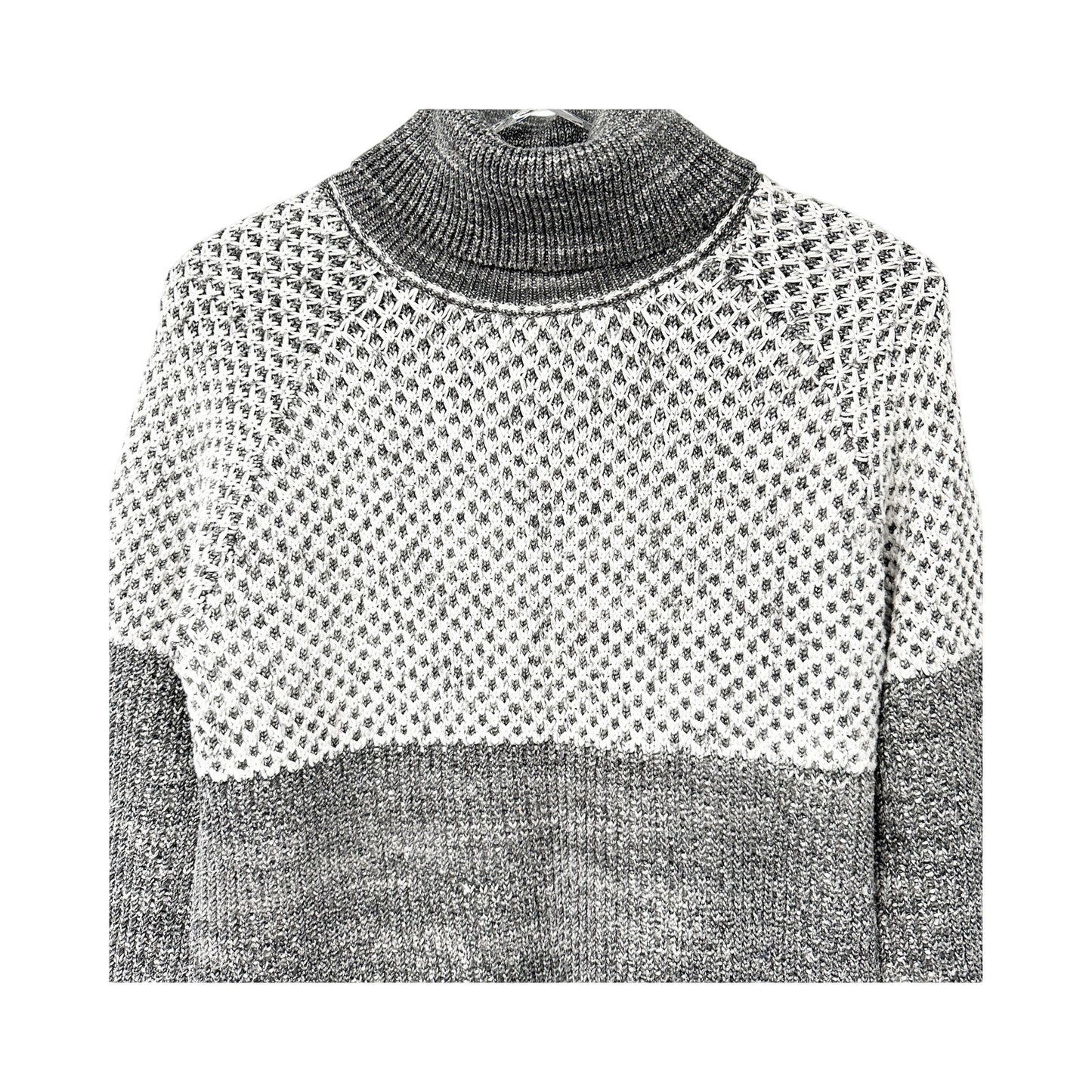 prAna gray & white Turtleneck Sweater Top women's SMALL