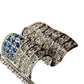 vintage American Flag blue & silver rhinestones BROOCH patriotic jewelry pin