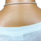 vintage faux pearl red stone 28" beaded strand tassel NECKLACE costume jewelry