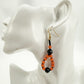 handmade orange &. black beaded EARRINGS jewelry NEW made w/ vintage beads
