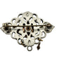 vintage orange green & silver BROOCH jewelry pin