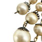 vintage Eugene gold & cascading faux pearls BROOCH floral costume jewelry pin