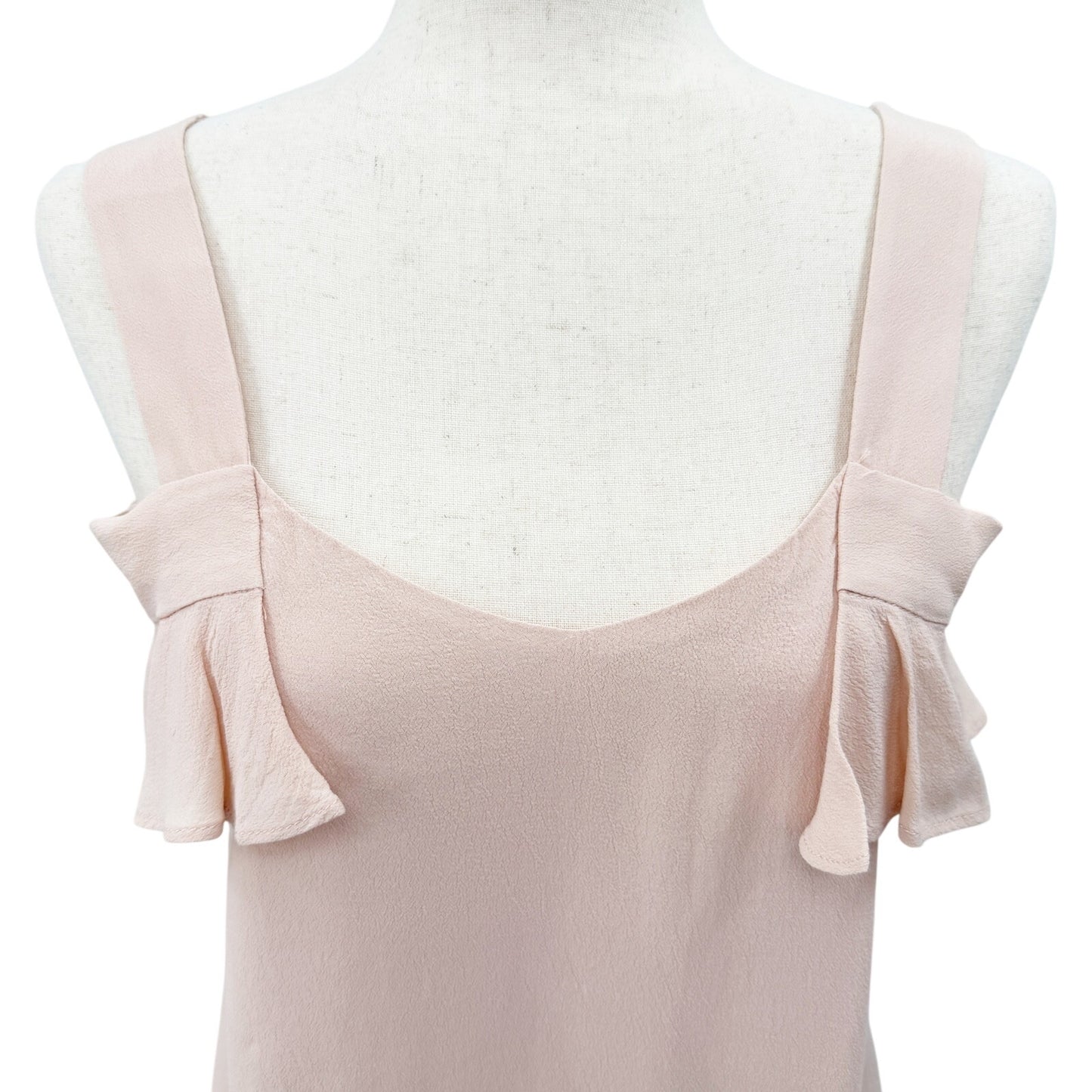 Sanctuary pale pink Tank Top women's SMALL off shoulder ruffled sleeves