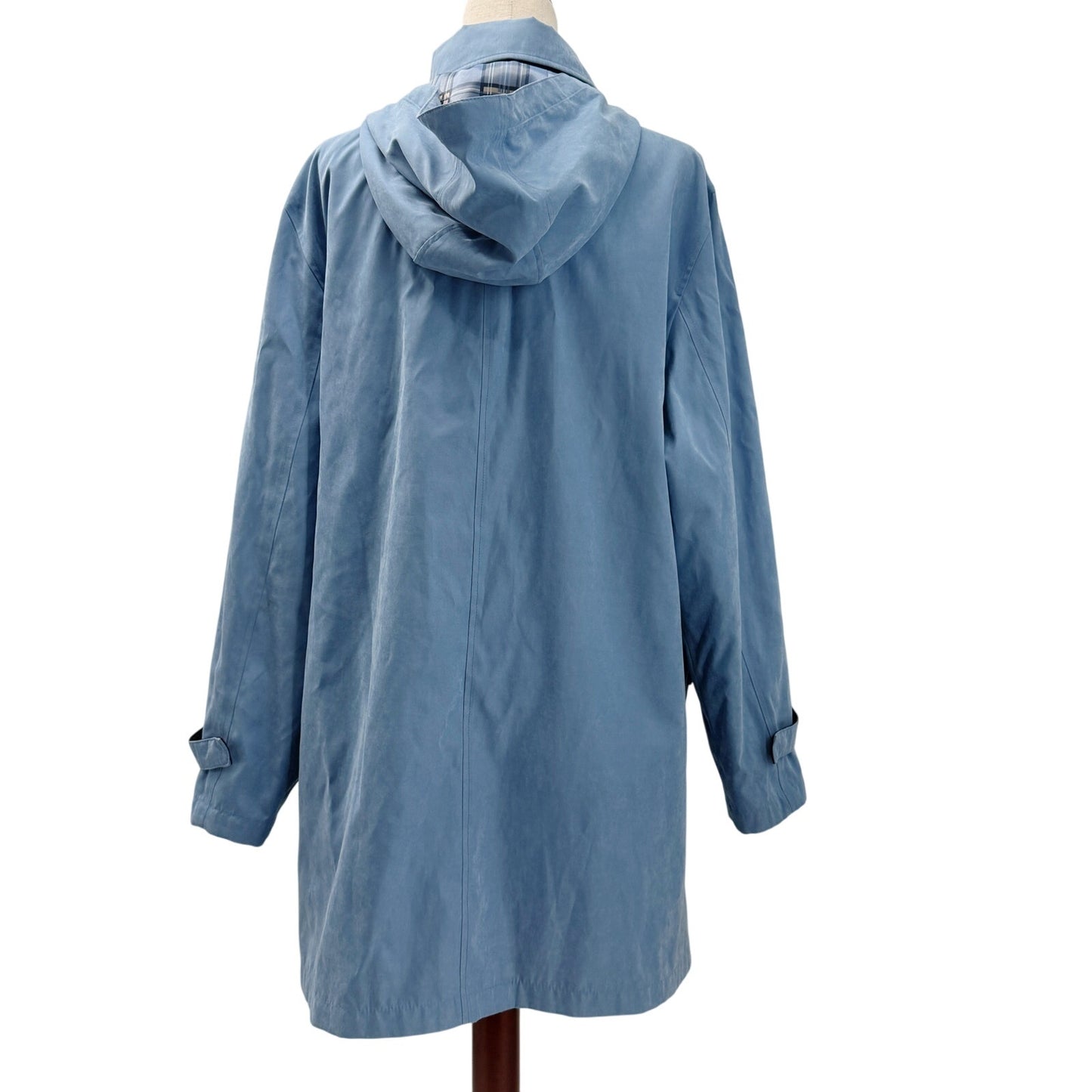Liz Claiborne long blue Jacket women's XL removable hood fall spring outerwear
