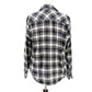 JACHS Girlfriend black white Bea Light Flannel Plaid Snap Front Shirt MEDIUM top
