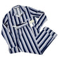 NEW blue & white striped Pajamas Set shirt long pants Nordstrom women's MEDIUM