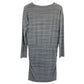 women's ATHLETA gray striped knit DRESS long sleeves ruched skirt XS extra small