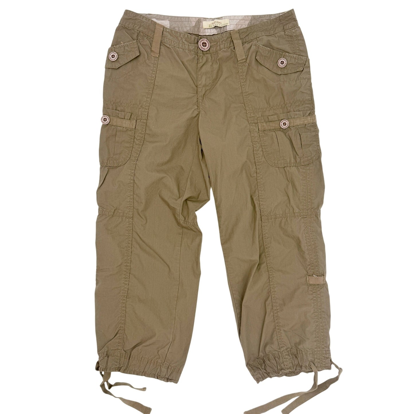 Natural Reflections brown cargo Capri Pants women's 4 small casual hiking