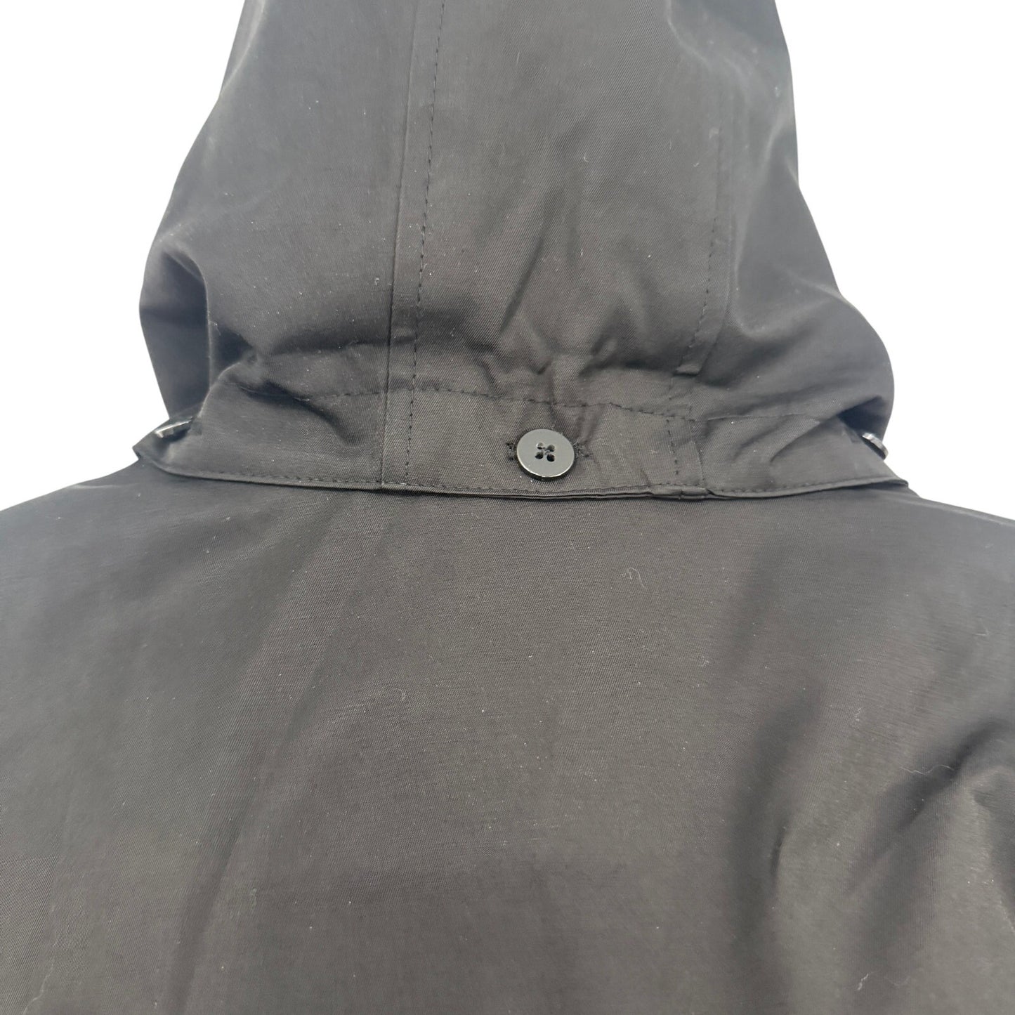London Fog black belted Trench Coat women's 1X removable hood jacket outerwear