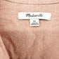 Madewell pink flannel button down Shirt Top Shacket pocket womens XS extra small