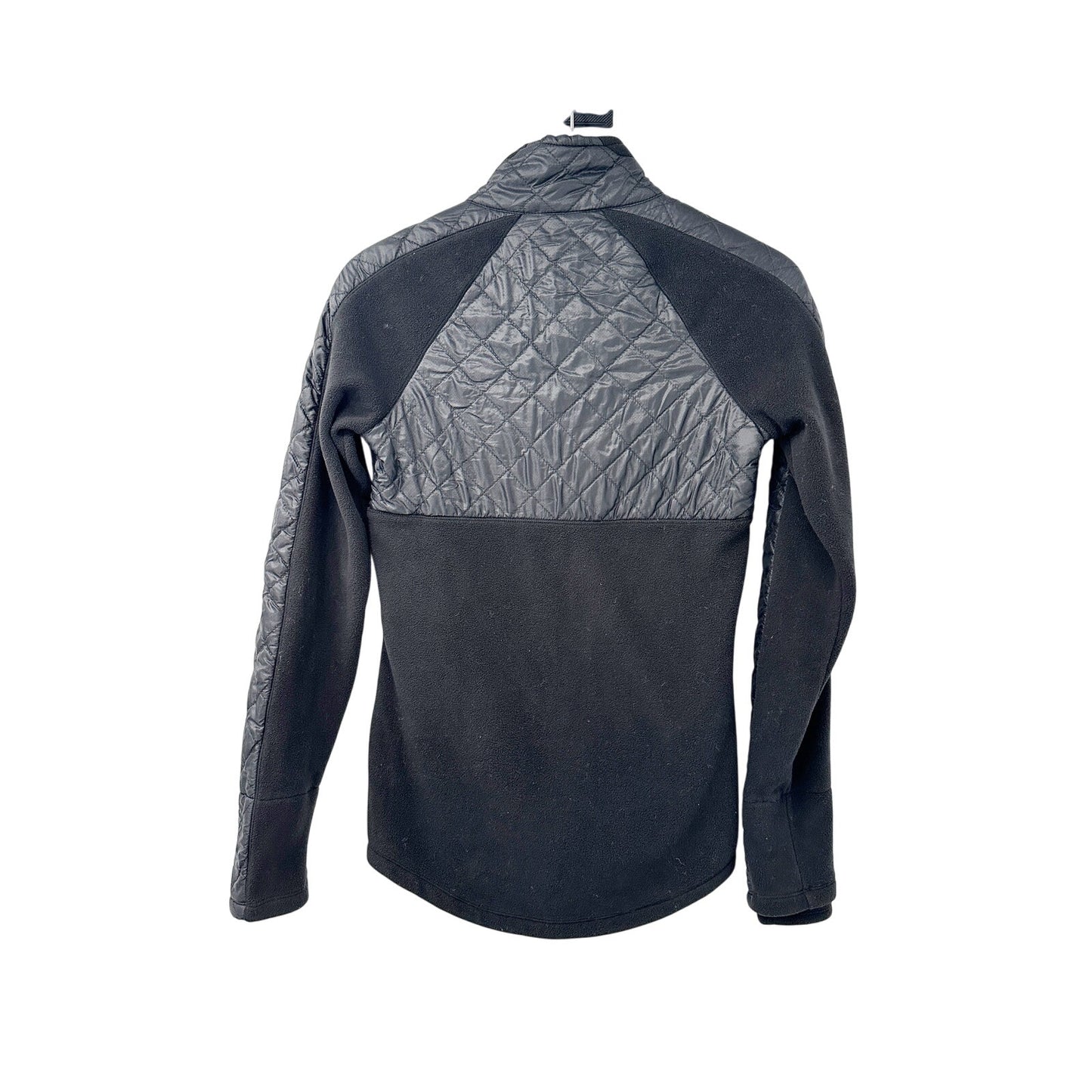 Athleta black fleece & quilted nylon 1/4 zip Pullover Top womens XS outerwear