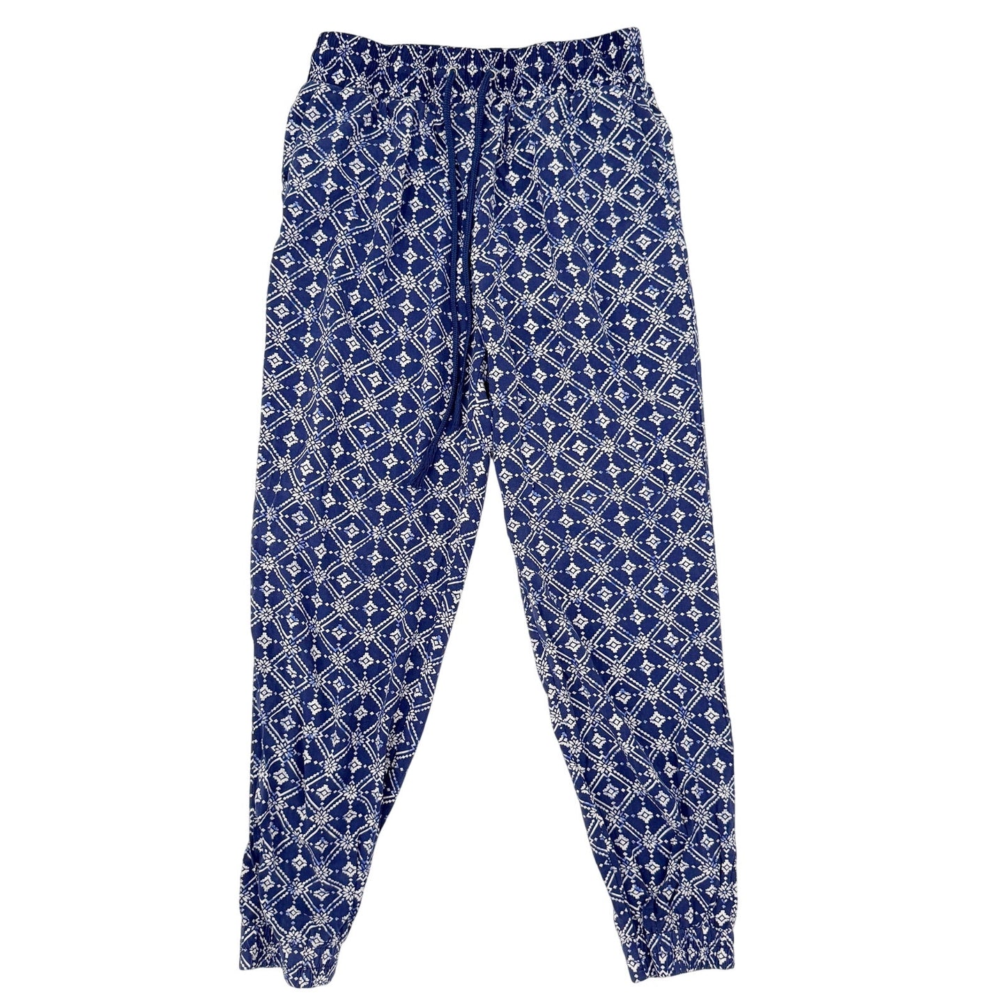 Forever 21 blue & white pattern loose Pants joggers juniors MEDIUM pockets