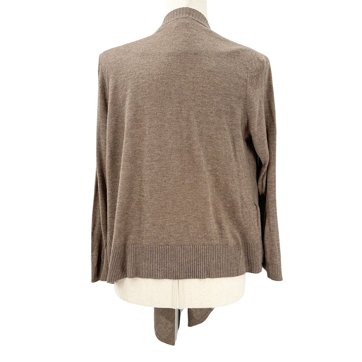 Ann Taylor LOFT brown open front Cardigan Sweater Top women's MEDIUM lightweight