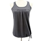 Athleta dark gray Tank Top women's SMALL drawstring waist athleisure workout