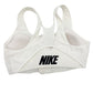 NIKE white zip front Sports Bra women's MEDIUM high impact workout wear