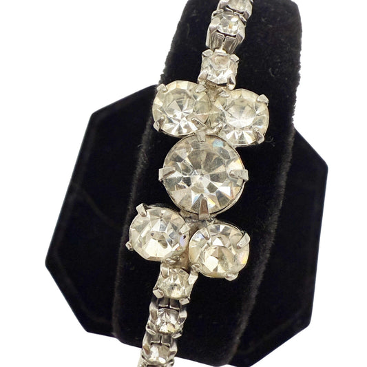 vintage Smart Set Coro single strand clear Rhinestones Bracelet costume jewelry