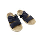 Bionica blue leather suede Slide Sandals women's 7 M strappy flats shoes