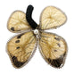 vintage black cream & metallic gold threads Butterfly BROOCH jewelry pin
