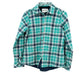 Orvis turquoise & blue plaid Flannel Lined Shirt Jacket women's SMALL snap front