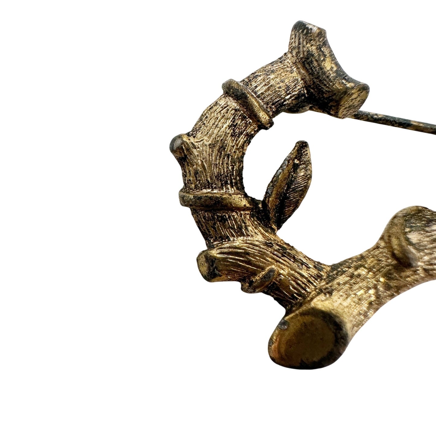 vintage Sarah Coventry letter J initial BROOCH bamboo tree branch jewelry pin