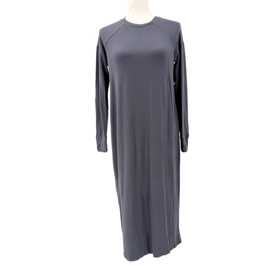 Silence + Noise dark gray Sweatshirt long Dress women's SMALL casual midi length