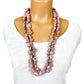 62" long strand of pink turquoise stones NECKLACE statement jewelry