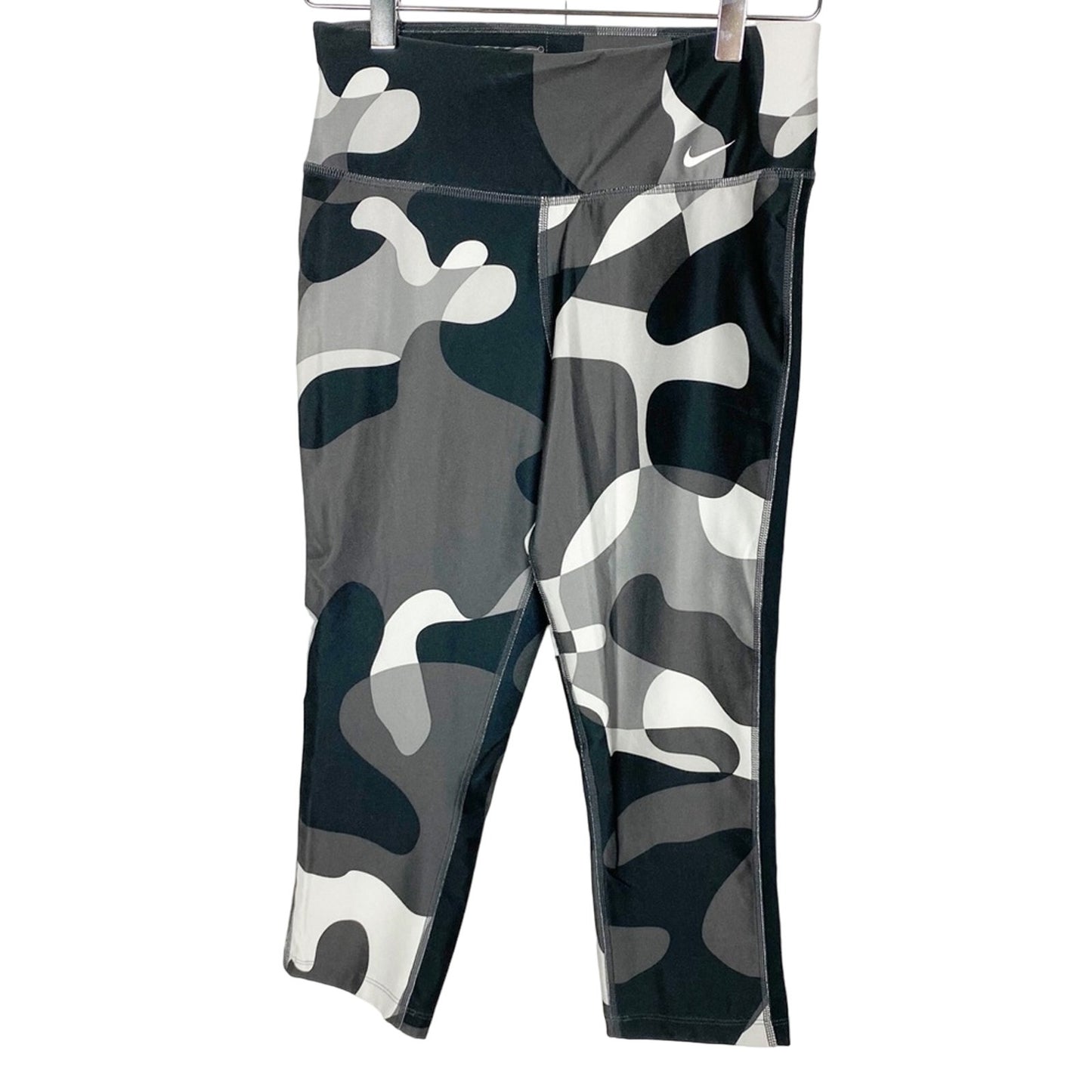 NIKE black & gray crop LEGGINGS women's S small activewear athleisure running