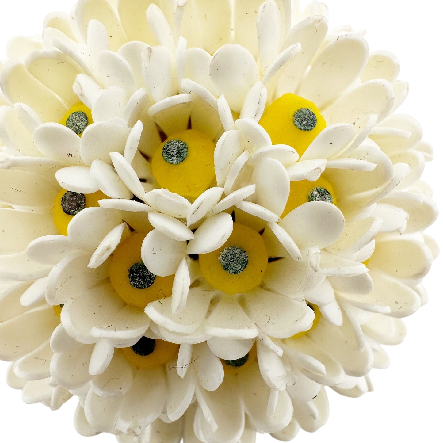 vintage white flowers bunch yellow center BROOCH floral jewelry pin West Germany