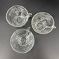 set of 3 vintage Anchor Hocking Vintage Clear Snack Cups grape clusters leaves