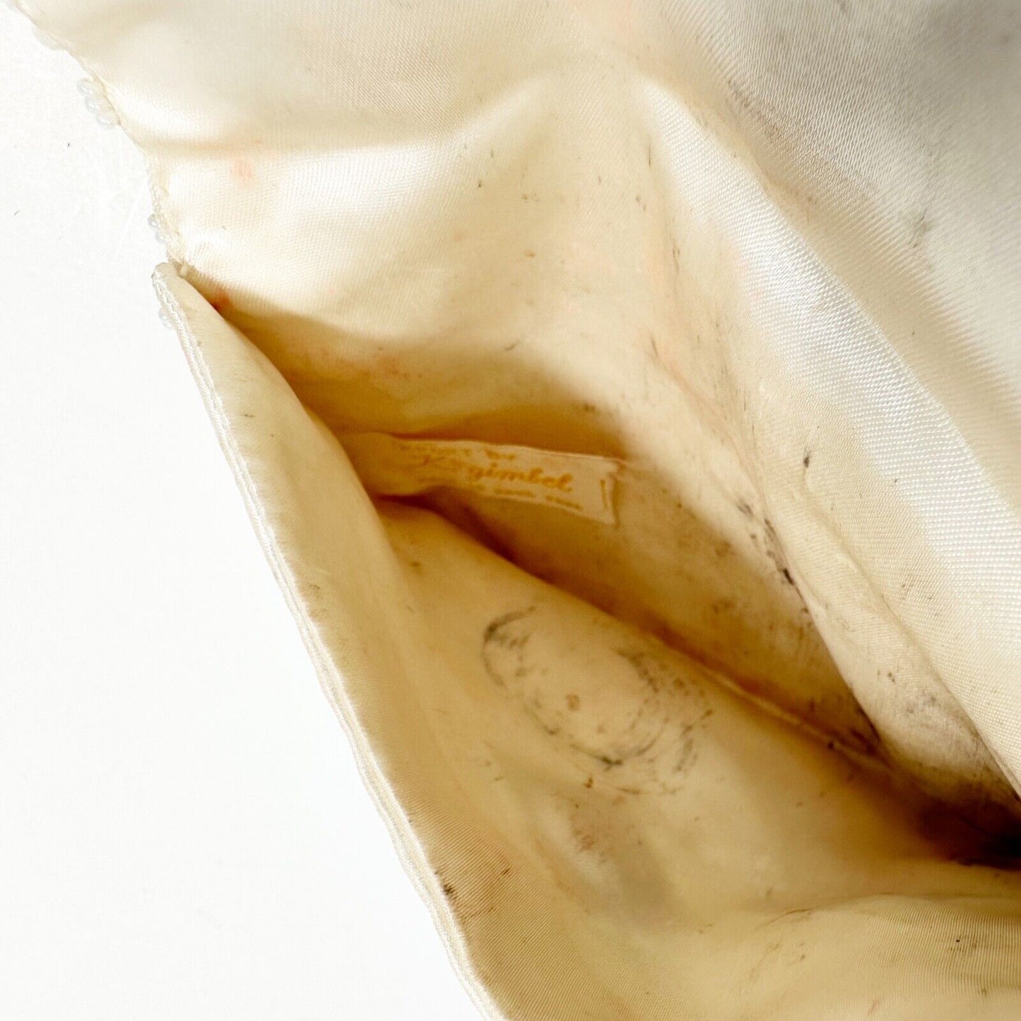 vintage white sequins beaded K. Gimbel small evening Clutch Bag purse Hong Kong