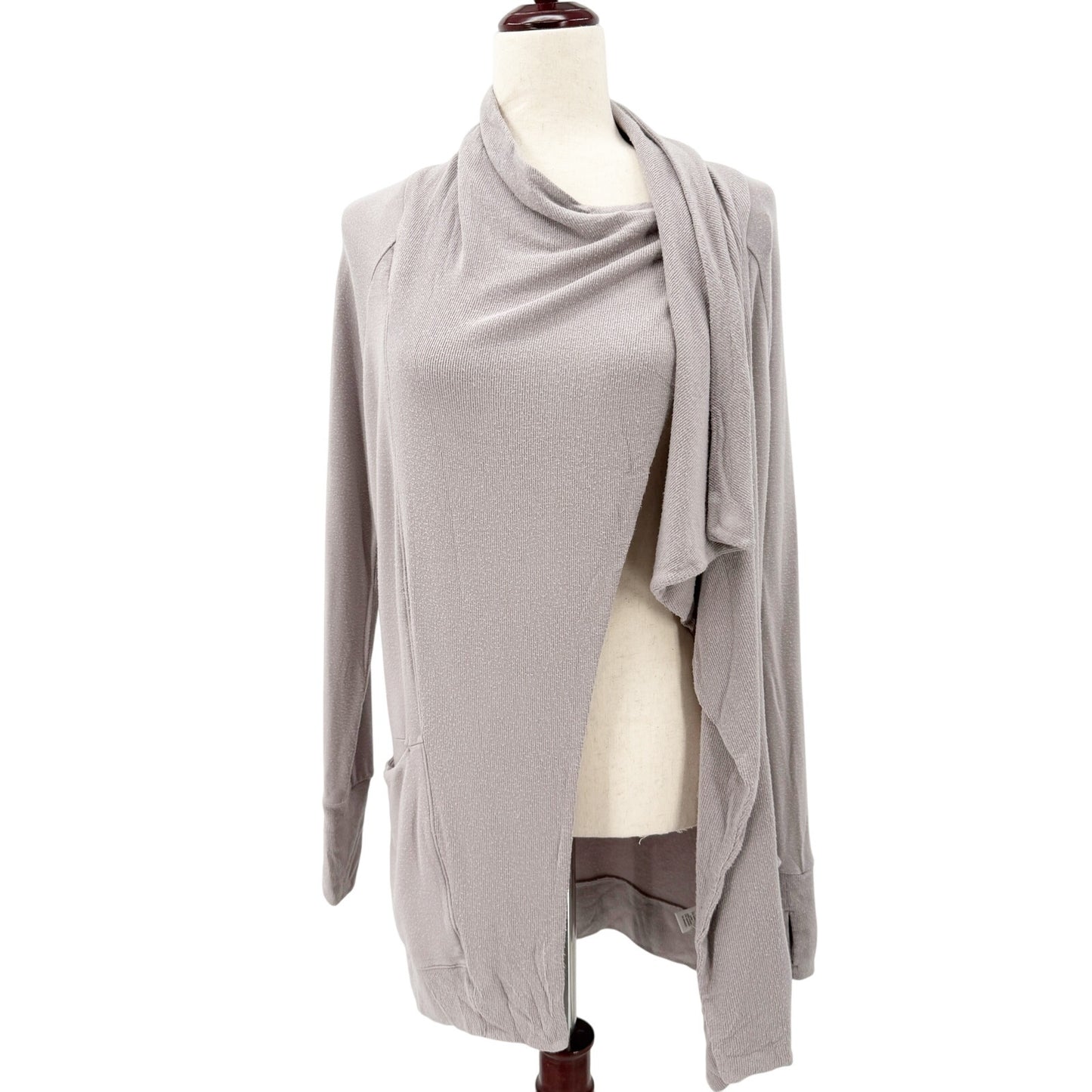Athleta gray Studio Wrap Cardigan women's SMALL open front yoga coverup