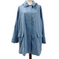 Liz Claiborne long blue Jacket women's XL removable hood fall spring outerwear