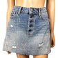 We the Free People blue denim short SKIRT distressed mini size 27 new $60