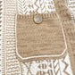 Sharon Young tan & cream geometric Cowl Neck Sweater Poncho women's S / M top