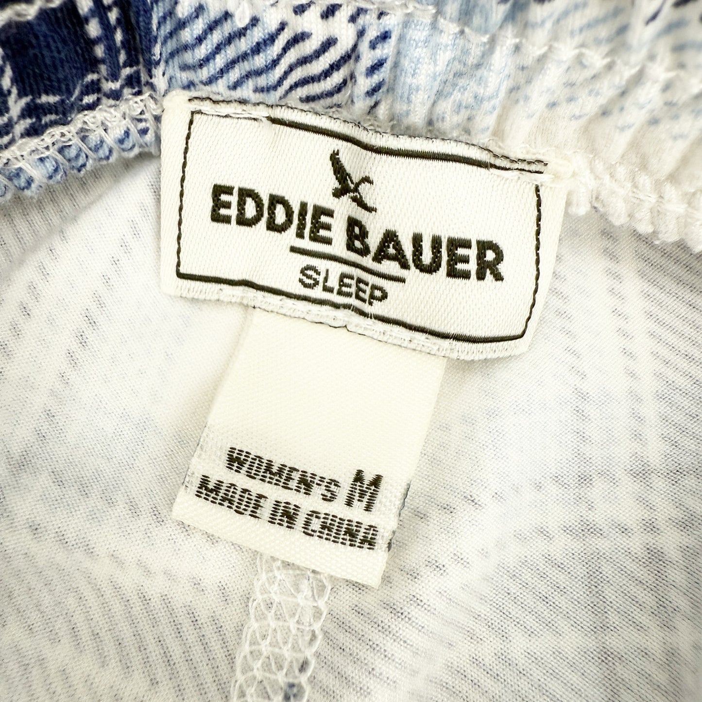 Eddie Bauer blue & white plaid Sleep Bottoms women's MEDIUM lounge pajama pants