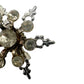 vintage silver metal & rhinestones snowflake BROOCH jewelry pin