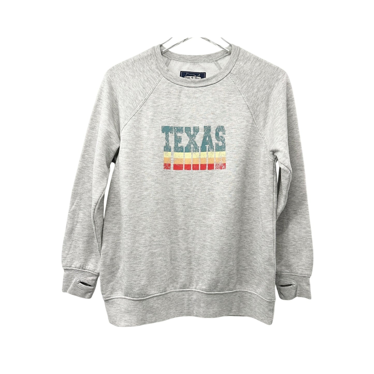 State of Mine TEXAS gray Sweatshirt Top women's SMALL