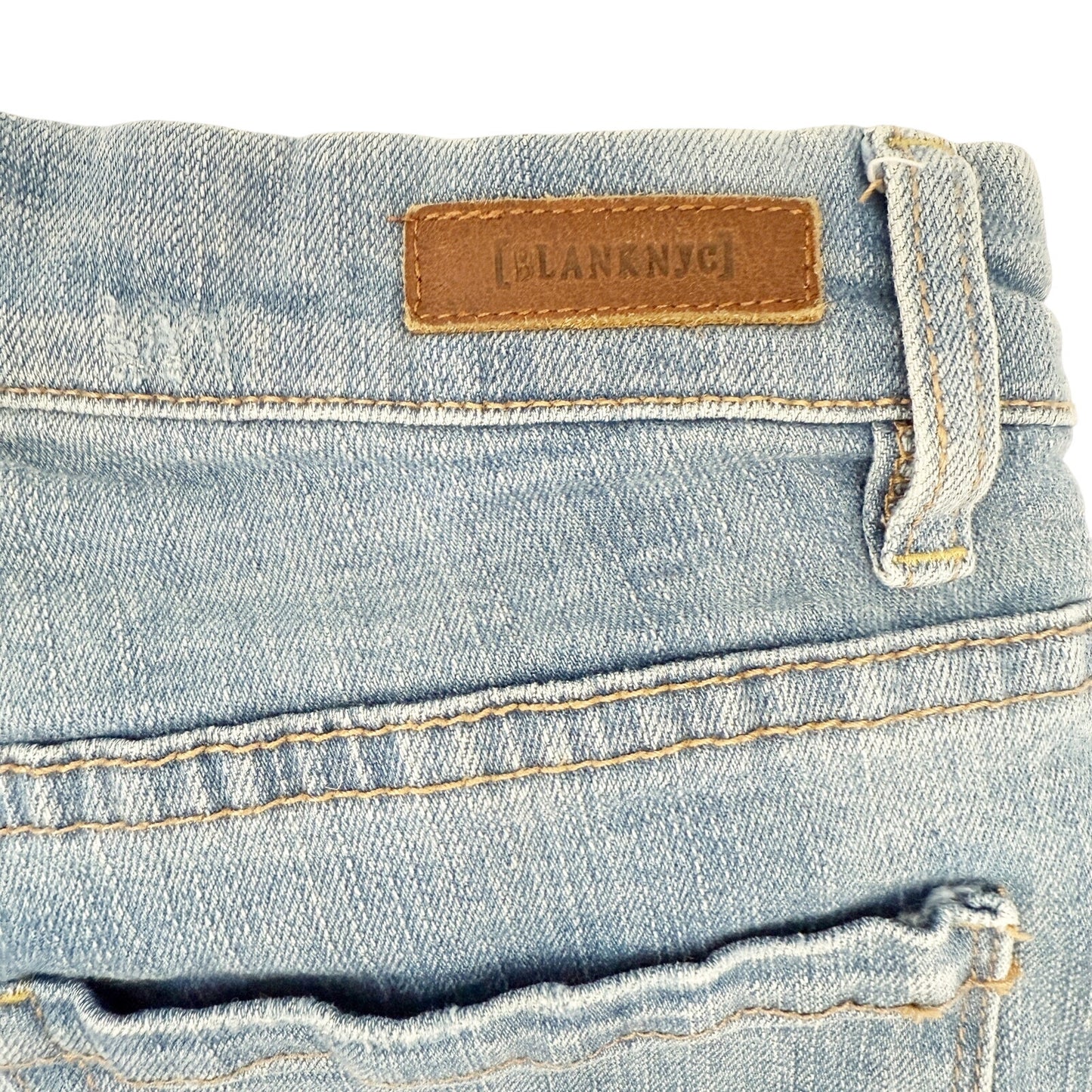 Blank NYC distressed blue denim cuffed Shorts women's 25 small stretch fabric