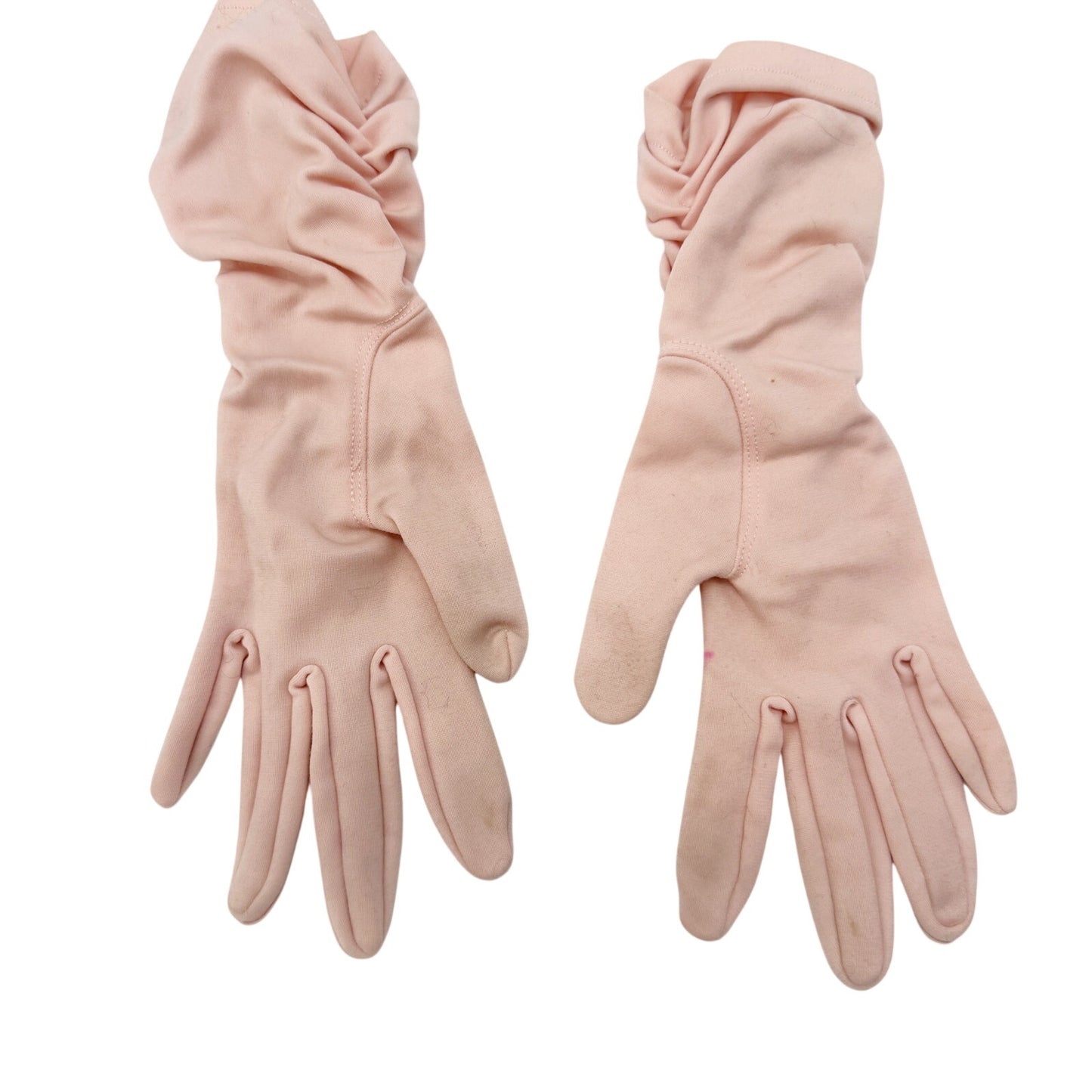 vintage pink Ruched Gloves women's SMALL formal evening mid-length